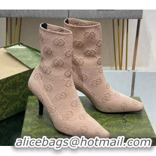 Durable Gucci GG Knit Ankle Boots 7.5cm Beige 0814023