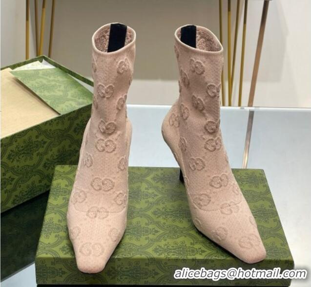 Durable Gucci GG Knit Ankle Boots 7.5cm Beige 0814023