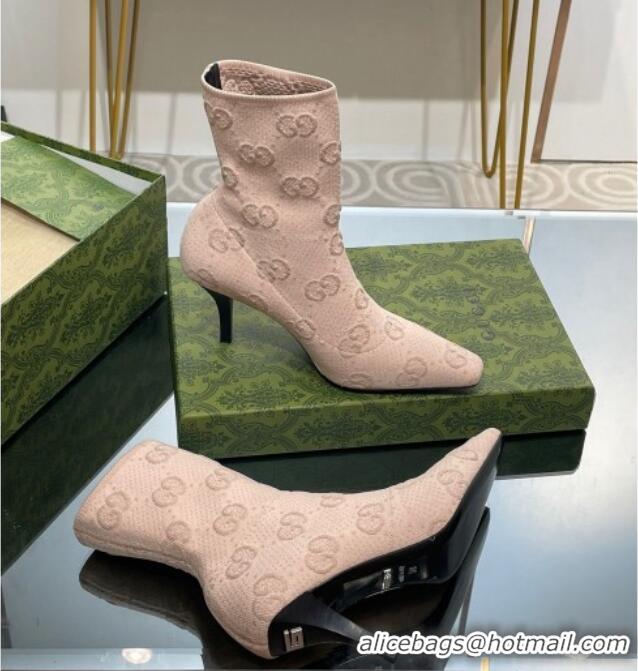 Durable Gucci GG Knit Ankle Boots 7.5cm Beige 0814023