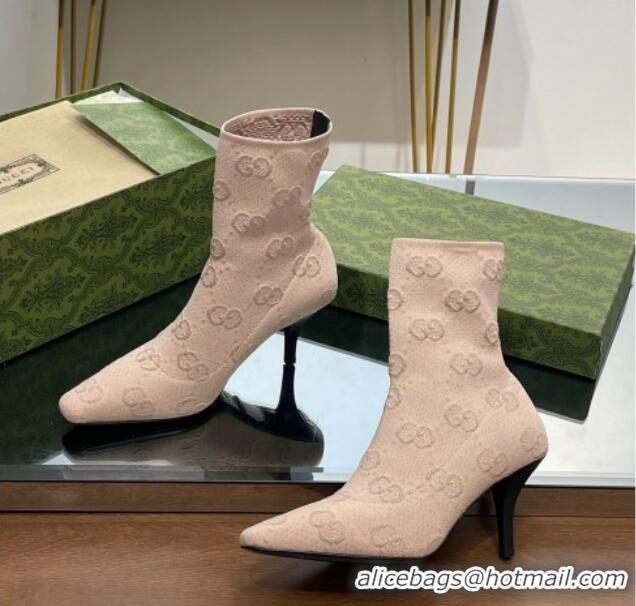 Durable Gucci GG Knit Ankle Boots 7.5cm Beige 0814023