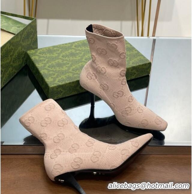 Durable Gucci GG Knit Ankle Boots 7.5cm Beige 0814023