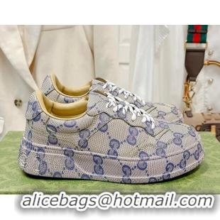 Low Price Gucci GG Allover Sneakers Blue 0814028