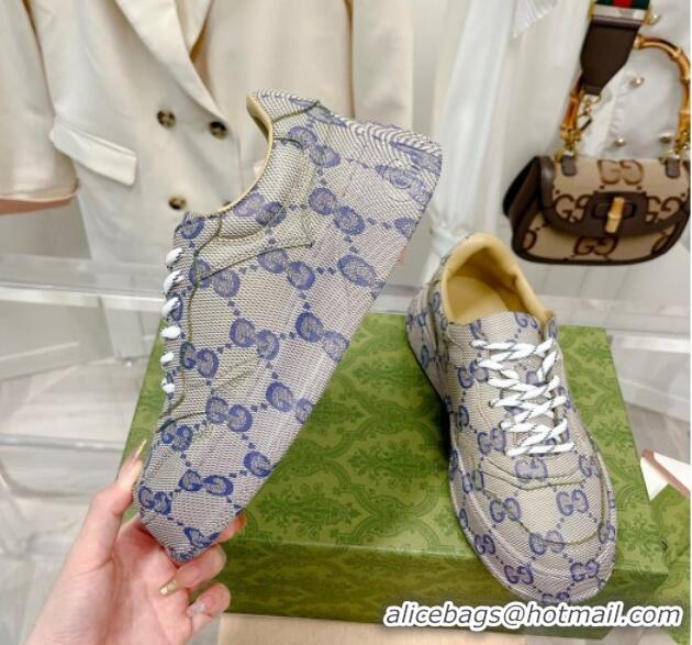 Low Price Gucci GG Allover Sneakers Blue 0814028