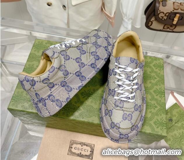 Low Price Gucci GG Allover Sneakers Blue 0814028