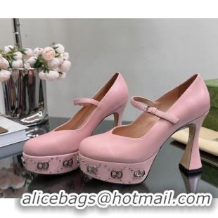 Popular Style Gucci Platform Pump with GG Studs 740602 Pink