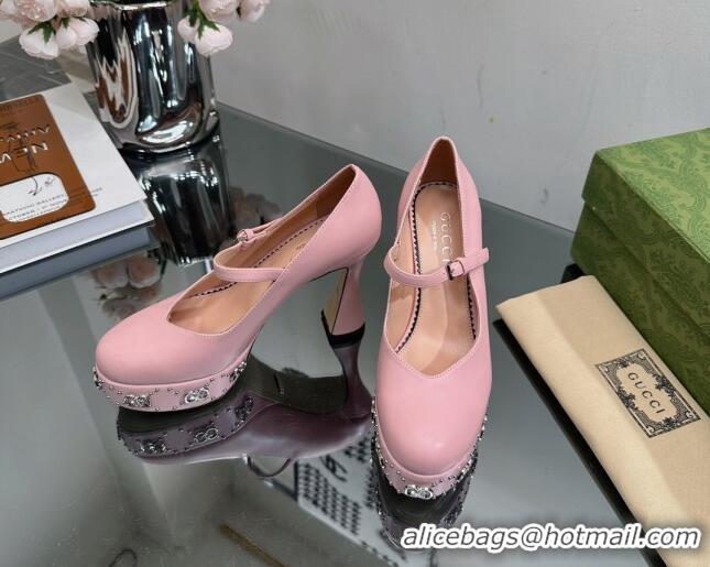 Popular Style Gucci Platform Pump with GG Studs 740602 Pink