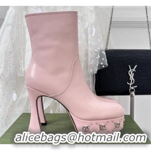 Charming Gucci Platform Boots with GG Studs 740599 Pink