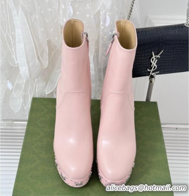 Charming Gucci Platform Boots with GG Studs 740599 Pink