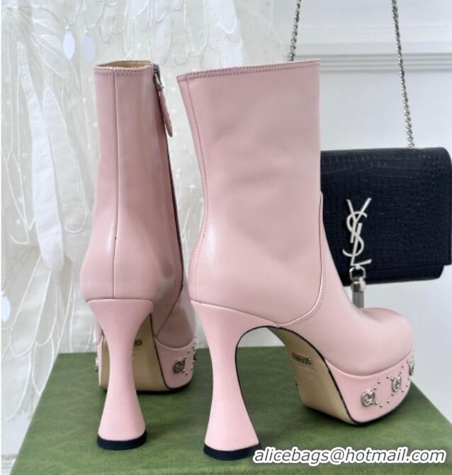 Charming Gucci Platform Boots with GG Studs 740599 Pink