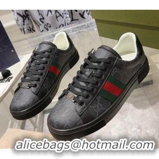 Good Quality Gucci Ace GG Canvas Sneakers with Web Black 912003