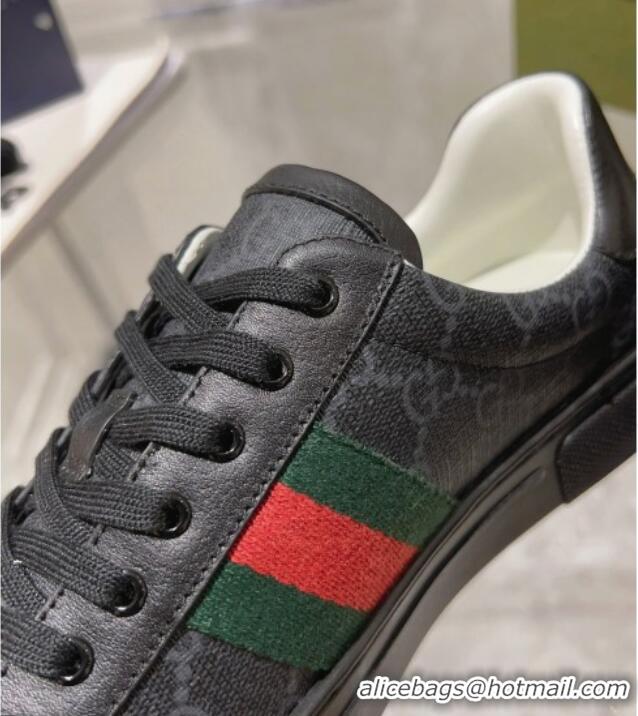 Good Quality Gucci Ace GG Canvas Sneakers with Web Black 912003