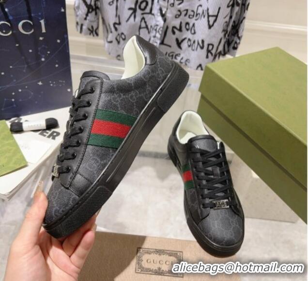 Good Quality Gucci Ace GG Canvas Sneakers with Web Black 912003