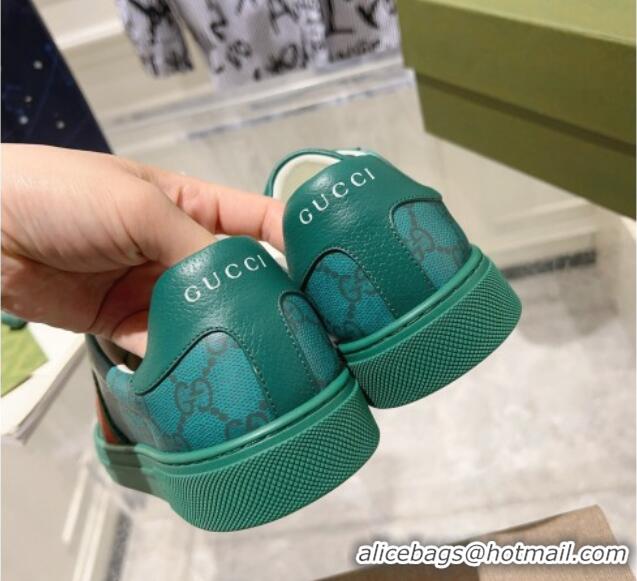 Best Price Gucci Ace GG Canvas Sneakers with Web Green 912004