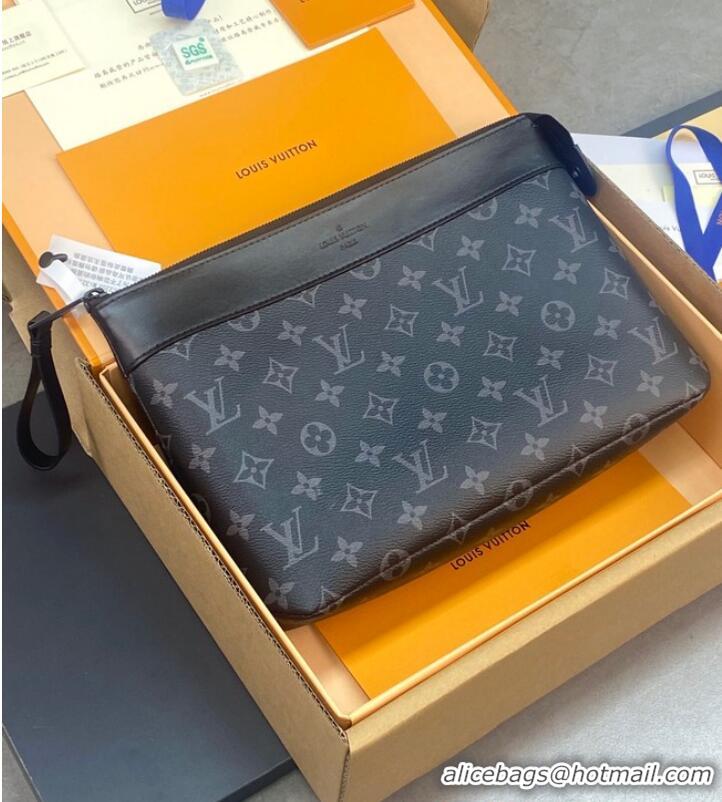 Luxury Discount Louis Vuitton Monogram Canvas Pochette Voyage Souple M82545-3 Black