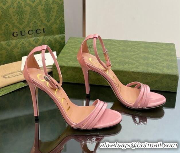 Duplicate Gucci Heeled Patent Leather Sandals 8.5cm Light Pink 1012016