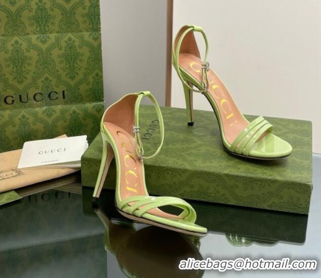 Most Popular Gucci Heeled Patent Leather Sandals 8.5cm Light Green 1012017