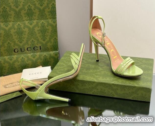 Most Popular Gucci Heeled Patent Leather Sandals 8.5cm Light Green 1012017