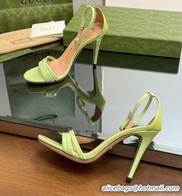 Most Popular Gucci Heeled Patent Leather Sandals 8.5cm Light Green 1012017