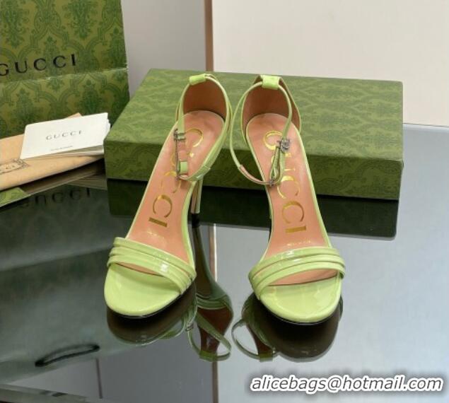 Most Popular Gucci Heeled Patent Leather Sandals 8.5cm Light Green 1012017