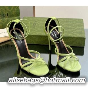 Best Grade Gucci Patent Leather Strappy Sandals 8.5cm Light Green 1012018