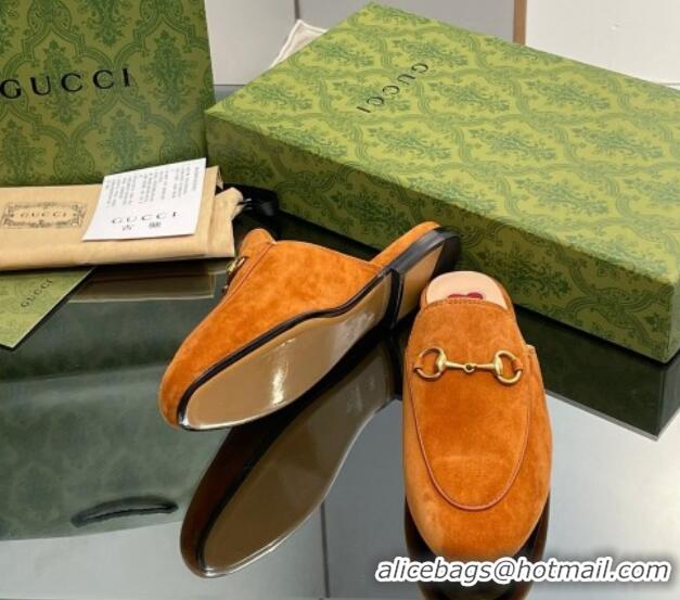 Unique Style Gucci Princetown Suede Flat Slippers Light Brown 1012045