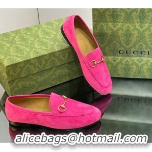 Shop Cheap Gucci ordaan Suede Loafers Dark Pink 1012048