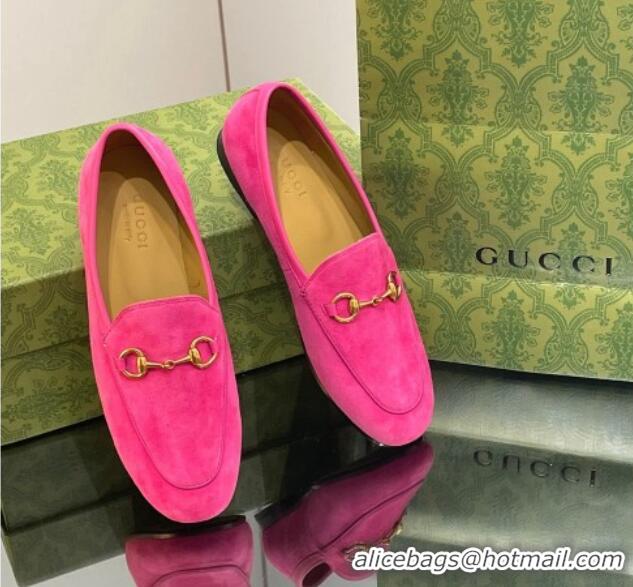 Shop Cheap Gucci ordaan Suede Loafers Dark Pink 1012048