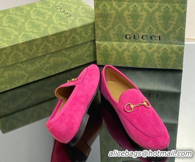 Shop Cheap Gucci ordaan Suede Loafers Dark Pink 1012048