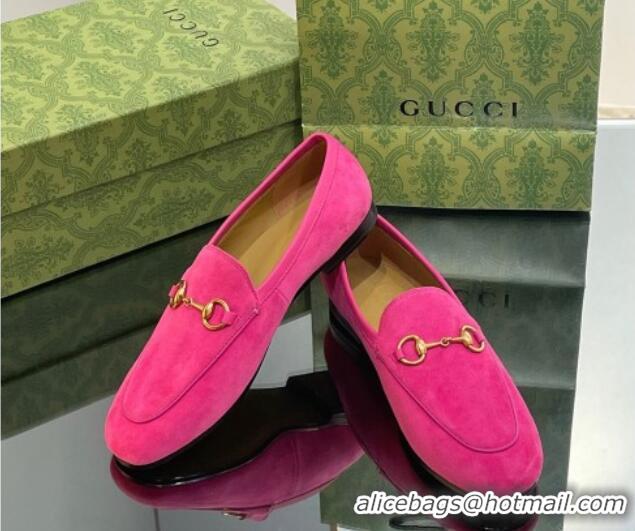 Shop Cheap Gucci ordaan Suede Loafers Dark Pink 1012048