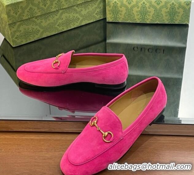 Shop Cheap Gucci ordaan Suede Loafers Dark Pink 1012048