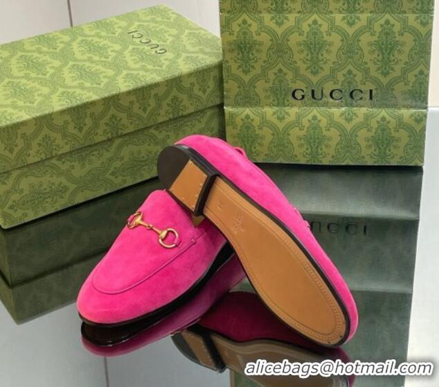 Shop Cheap Gucci ordaan Suede Loafers Dark Pink 1012048