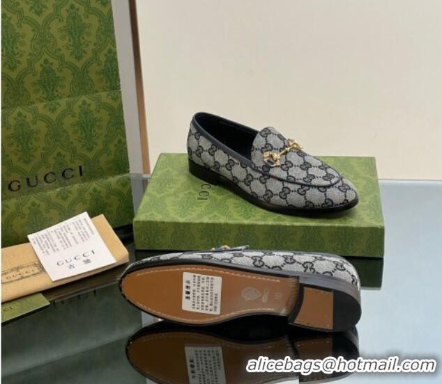 Sumptuous Gucci Jordaan GG Canvas Loafers with Crystals Grey 012061