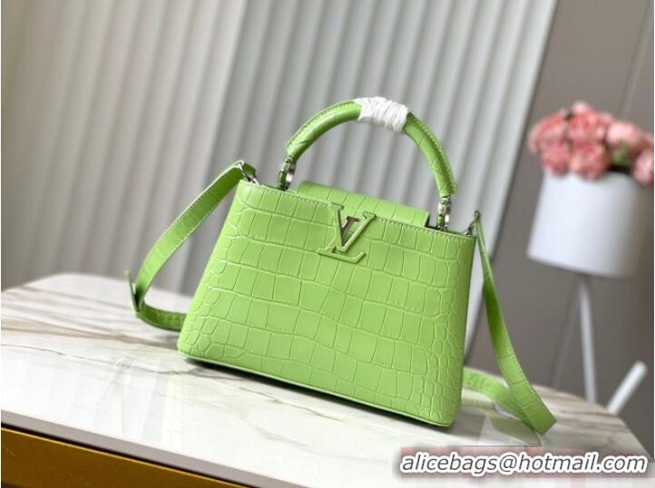 Reasonable Price Louis Vuitton Crocodile Capucines BB N48865 Light Green