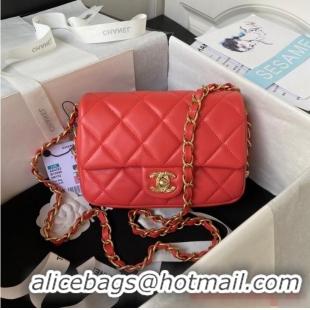 Buy Discount Chanel SMALL FLAP BAG AS4263 RED