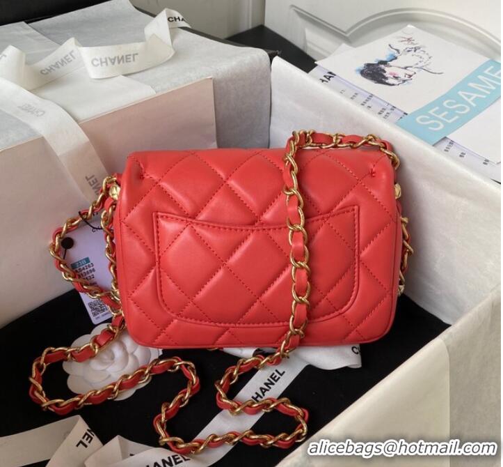 Buy Discount Chanel SMALL FLAP BAG AS4263 RED