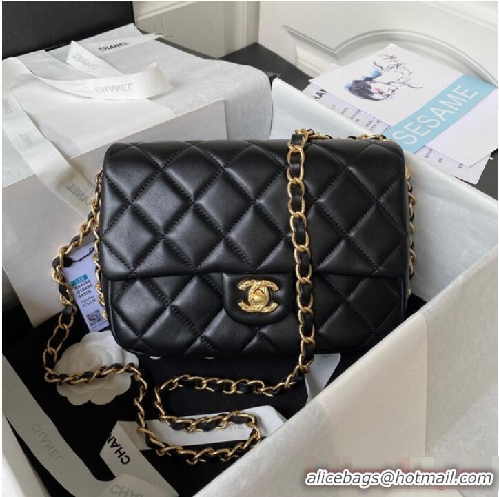 Famous Brand Chanel SMALL FLAP BAG AS4264 Black