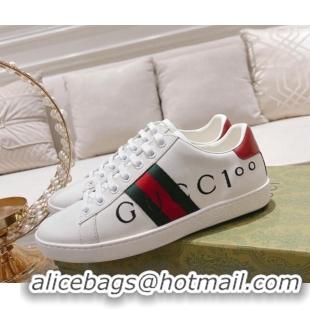 Good Looking Gucci Ace Leather Sneakers with GUCCI Embroidered White 012073