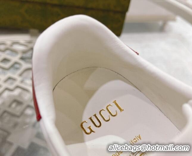 Good Looking Gucci Ace Leather Sneakers with GUCCI Embroidered White 012073