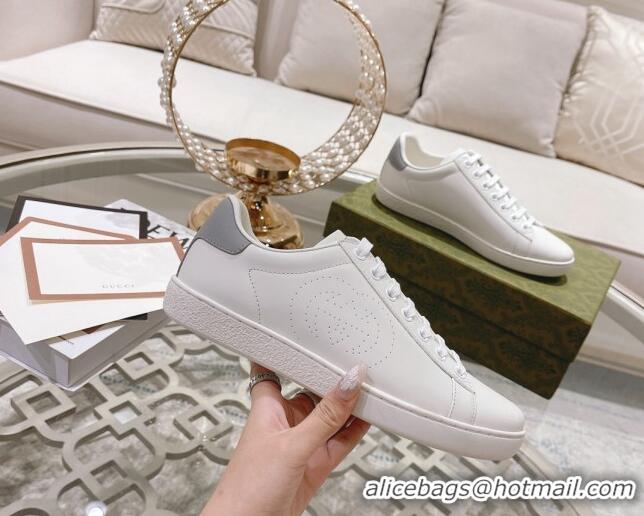 Durable Gucci Ace Leather Sneakers with Interlocking G White 012076