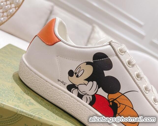 Pretty Style Gucci Ace Leather Sneakers Mickey Mouse White 012078