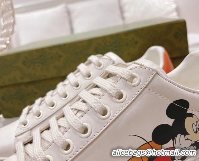 Pretty Style Gucci Ace Leather Sneakers Mickey Mouse White 012078