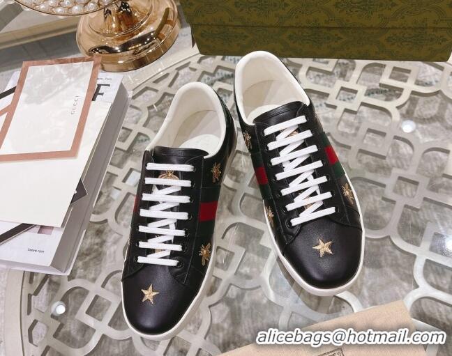 Lower Price Gucci Ace Leather Sneakers with Bees Black 012079