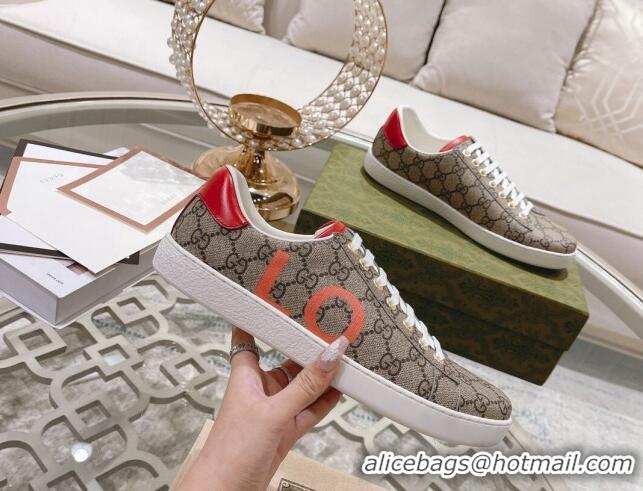 Popular Style Gucci Ace GG Canvas Sneakers LOVE Beige 012083