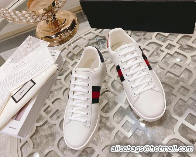 Big Discount Gucci Ace Leather Sneakers DOG White 012084