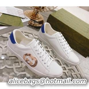 Sumptuous Gucci Ace Leather Sneakers with Snakeskin Printed Interlocking G White 012086