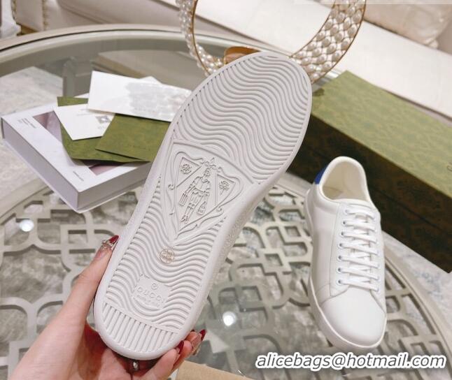 Sumptuous Gucci Ace Leather Sneakers with Snakeskin Printed Interlocking G White 012086