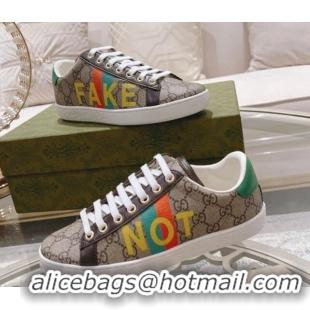 Top Grade Gucci Ace GG Canvas Sneakers NOT FAKE Beige 012091