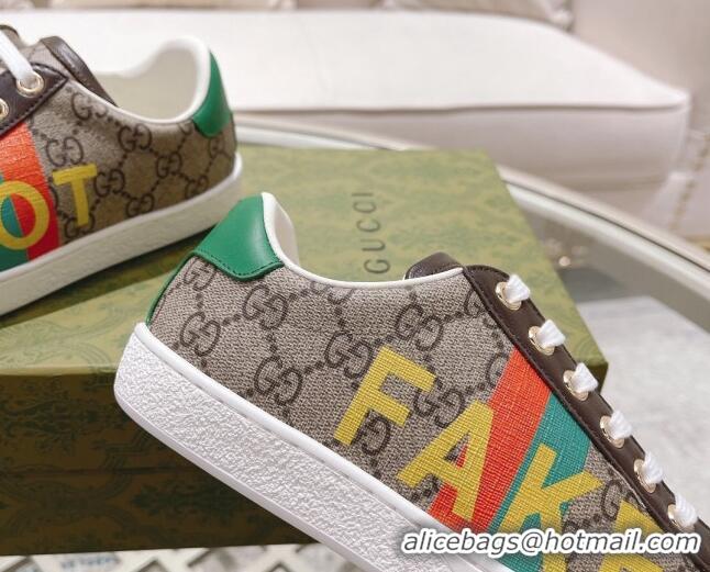 Top Grade Gucci Ace GG Canvas Sneakers NOT FAKE Beige 012091