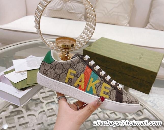 Top Grade Gucci Ace GG Canvas Sneakers NOT FAKE Beige 012091