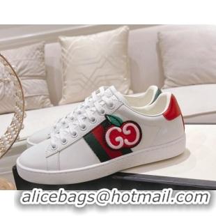 Best Price Gucci Ace Leather Sneakers GG Apple White 012095